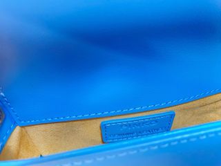 Pinko Borsa Micro Pelle Azzurra Oro