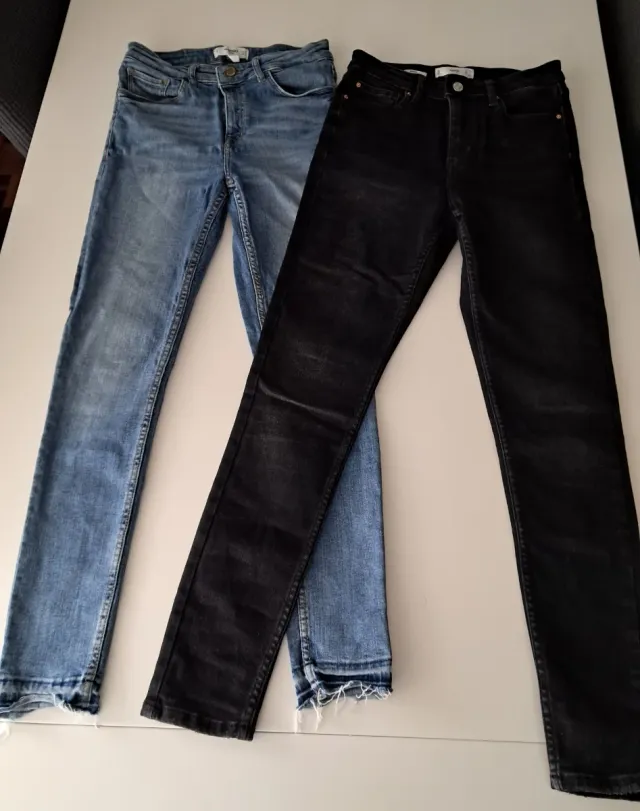Jeans Mango Talla 36 Azul y Negro