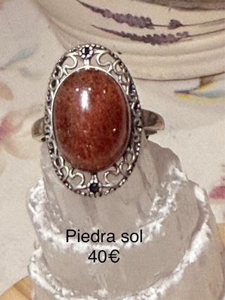 Anillos Plata 925 minerales naturales Ajustables