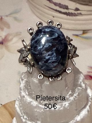 Anillos Plata 925 minerales naturales Ajustables