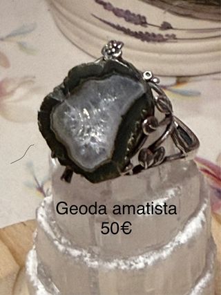 Anillos Plata 925 minerales naturales Ajustables