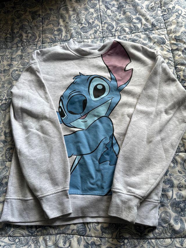 Sudadera Stitch Disney Gris y Azul