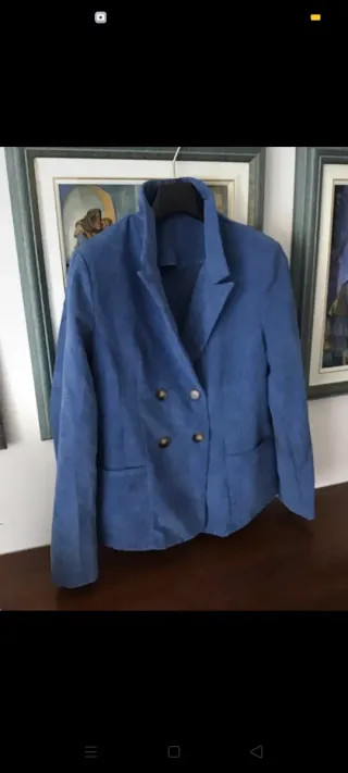 Blazer azzurro  carta da zucchero velluto 4 botton