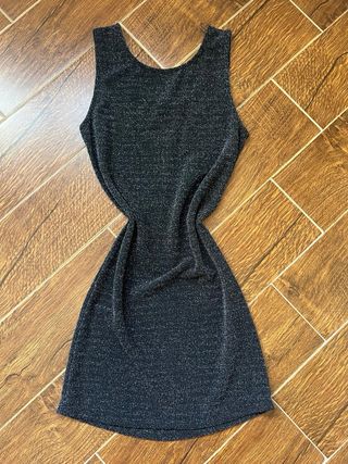 Vestido fiesta corto gris brillante Talla S/M
