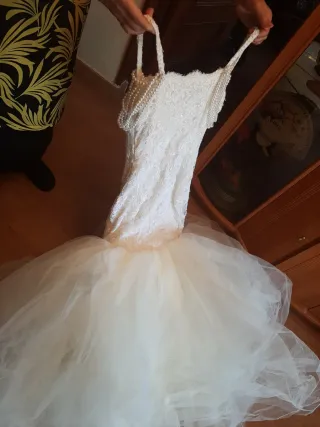 Vestido de Novia Sirena Tul Perlas