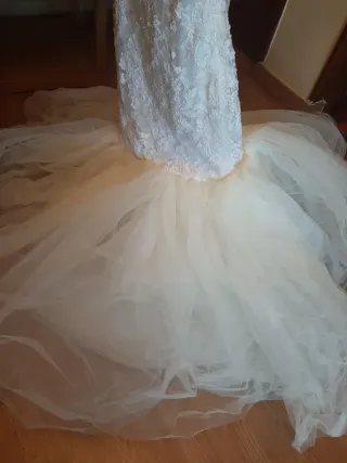 Vestido de Novia Sirena Tul Perlas