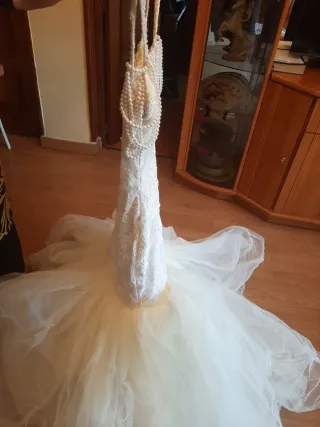 Vestido de Novia Sirena Tul Perlas