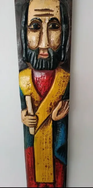 Figura madera tallada hombre religioso