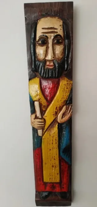 Figura madera tallada hombre religioso