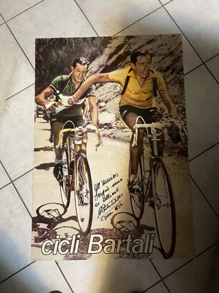 Poster Bartali 1952 con autografo e dedica