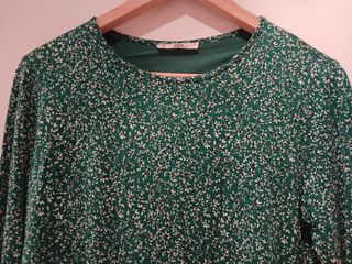 Blusa Mango flores verde