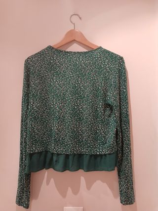 Blusa Mango flores verde
