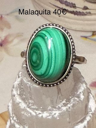 Anillos Plata 925 minerales naturales Ajustables