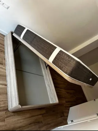 Divano letto pieghevole in legno con 4 angoli arrotondati in legno massello da 3 cm con copertura rinforzata, apertura frontale e laterale, materassi in memory foam e molle, spessore 25 cm e 30 cm, alta qualità