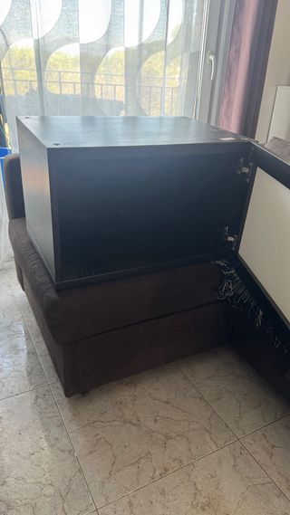 Mueble estantería comedor negro/gris