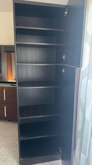 Mueble estantería comedor negro/gris