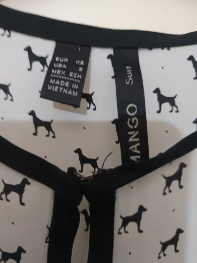 Blusa Mango Estampada Perros Talla XS