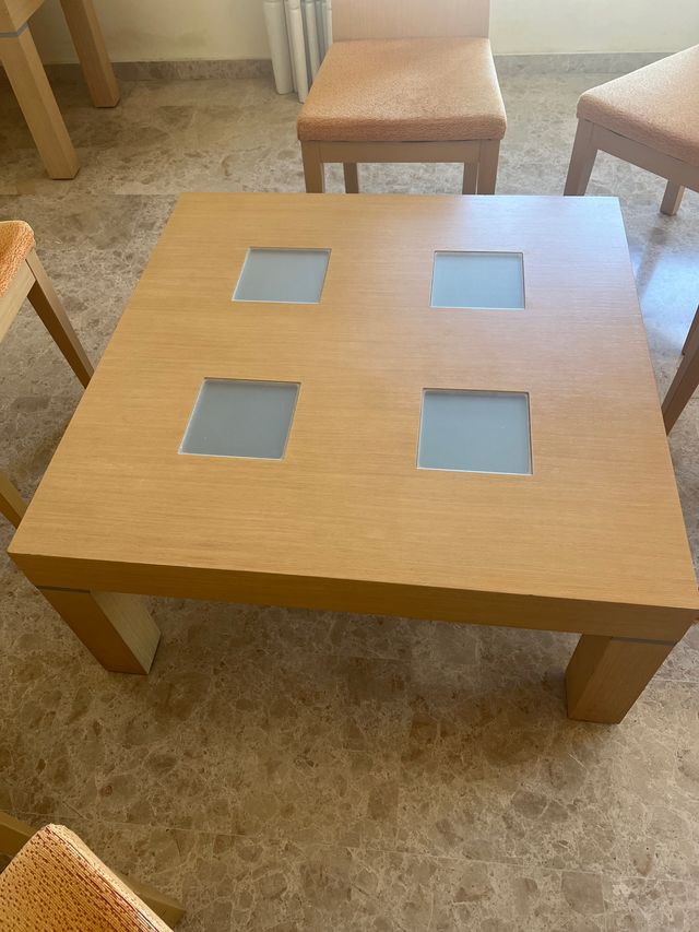 Mesa de centro madera y cristal