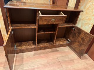 Mueble recibidor madera con espejo