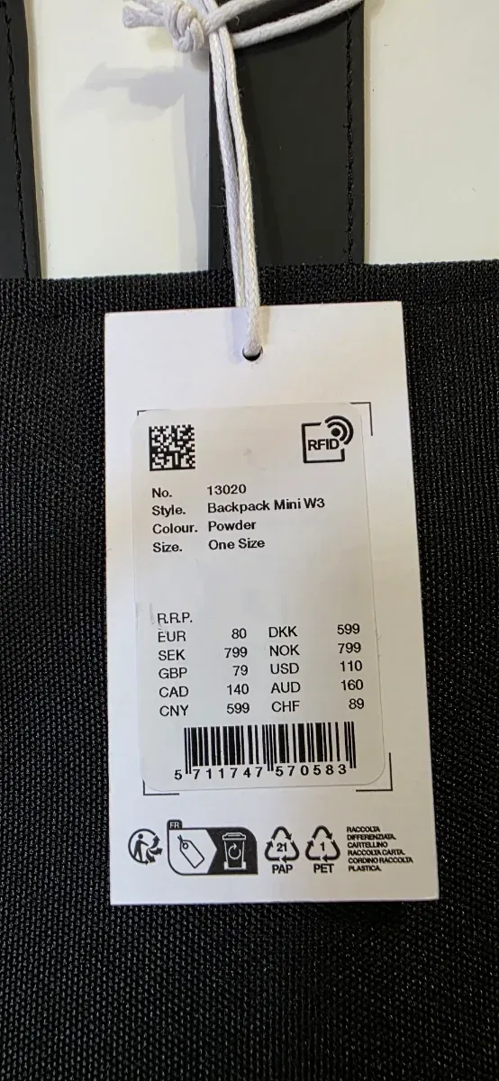 Mochila marca RAINS Impermeable Unisex