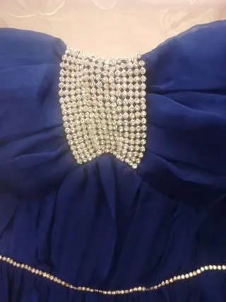 Vestido de fiesta azul largo