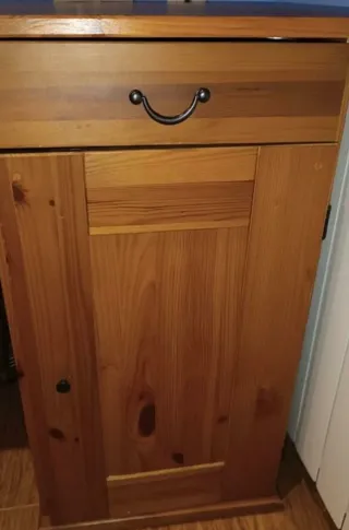 Mesa escritorio madera y cristal