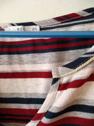 Jersey manga francesa rayas multicolor EDC XXL