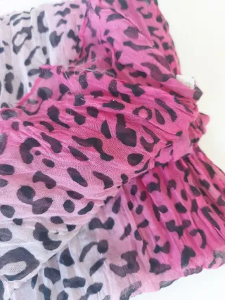 Pañuelo Animal Print Rosa y Negro