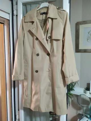 Gabardina mujer beige