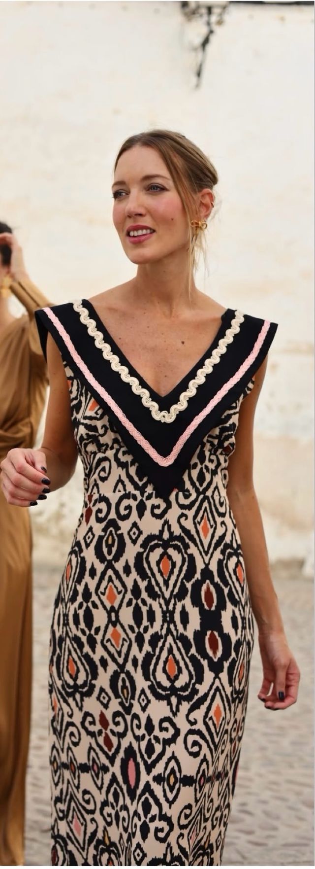 Vestido estampado V-neck