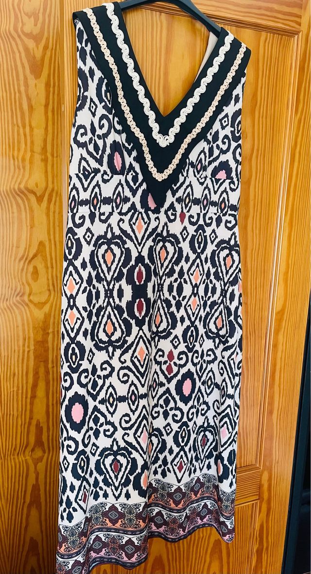 Vestido estampado V-neck