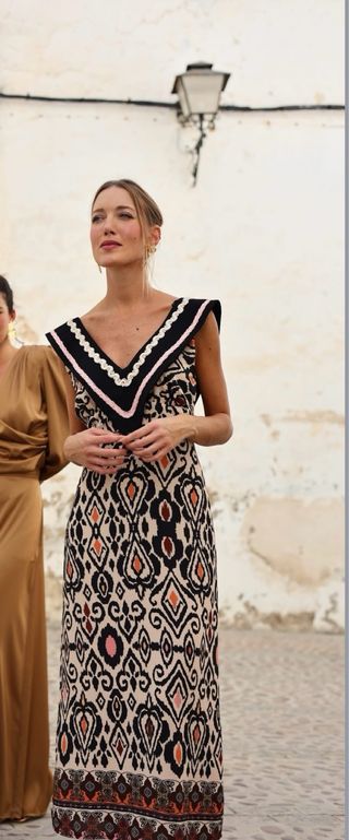 Vestido estampado V-neck