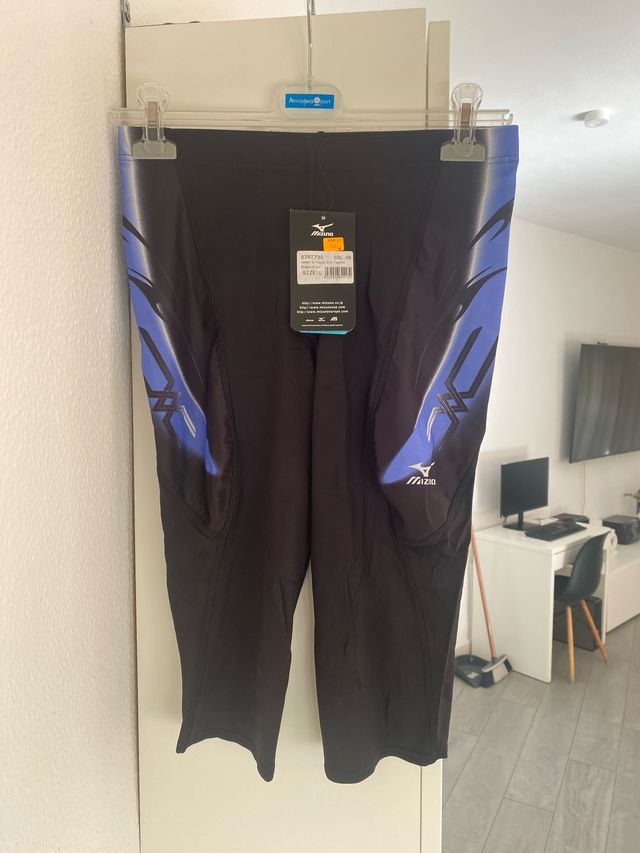 Mallas 3/4 Mizuno nere e blu taglia L