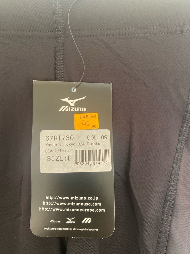 Mallas 3/4 Mizuno nere e blu taglia L