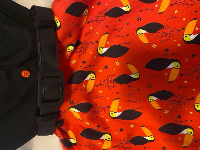 Vestido LaVeintinueve Tucanes Negro/Rojo