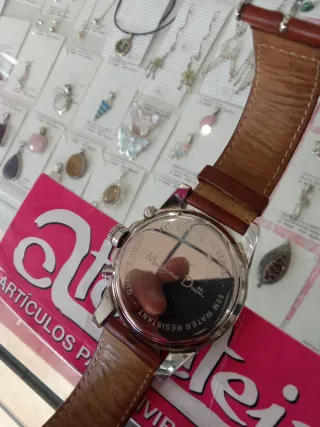 Reloj Massimo Dutti Esfera Dorada Correa Marrón