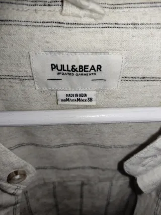 Camisa Pull&Bear cuello mao rayas M