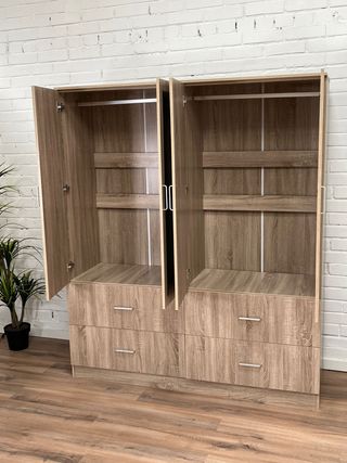 Nuevo! armario 4 Puertas con espejo y cajones!!