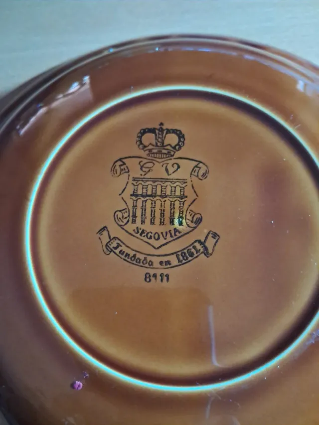 Juego de 6 Platos de Postre de Cerámica Marrón