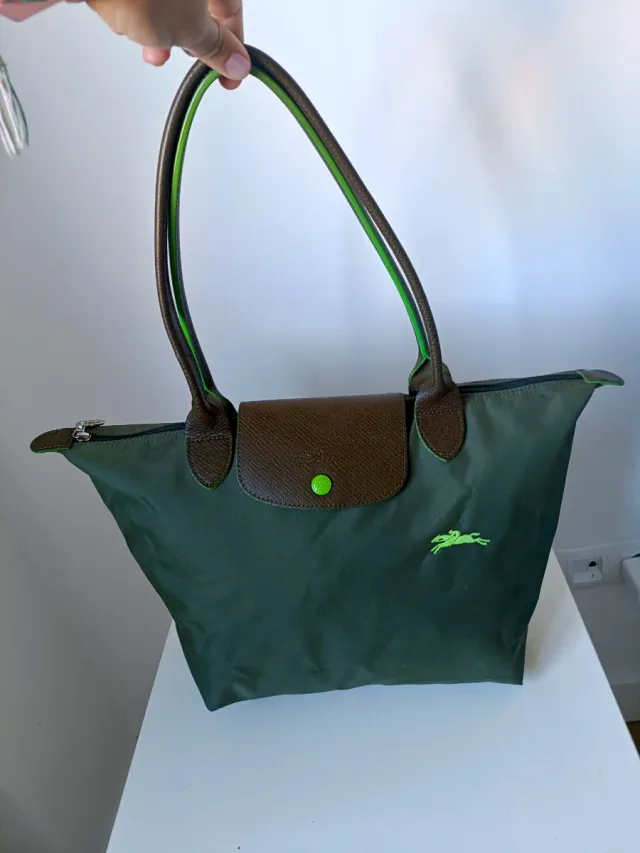 Bolso Longchamp Verde y Marrón