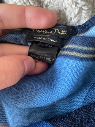 Bufanda Massimo Dutti Azul Rayas