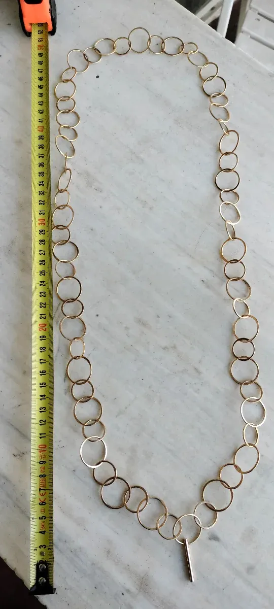 Collar bañado en oro con eslabones