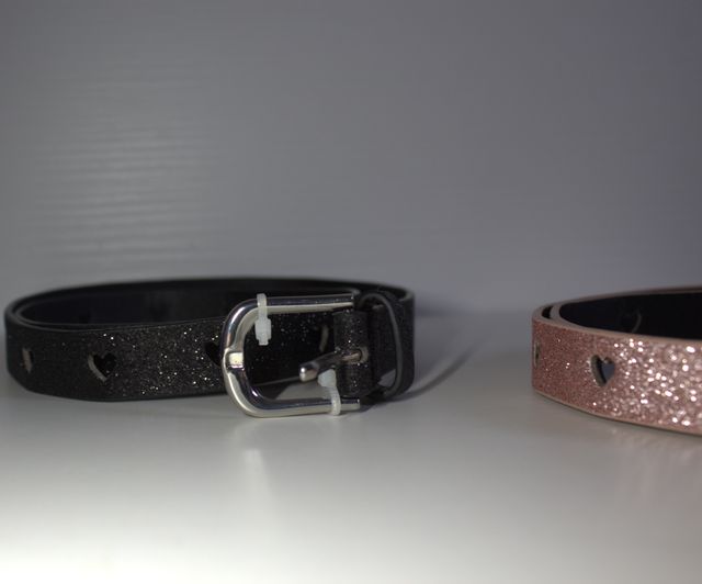 Cintura bambina glitter rosa e nera