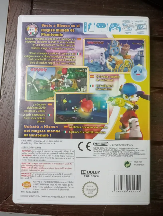 Klonoa Nintendo Wii PAL España Completo Namco