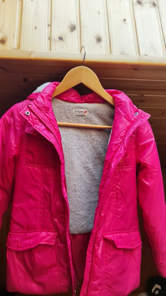 Cazadora niña rosa forrada, marca Chipie, talla 10