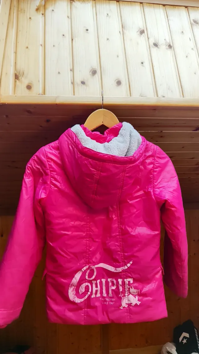 Cazadora niña rosa forrada, marca Chipie, talla 10
