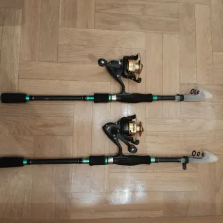 Lote 2 cañas y carretes pesca