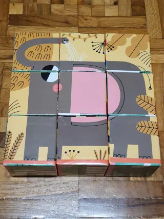 Juego Puzzle 9 cubos animales Goula, Jumbo