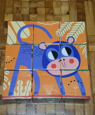 Juego Puzzle 9 cubos animales Goula, Jumbo