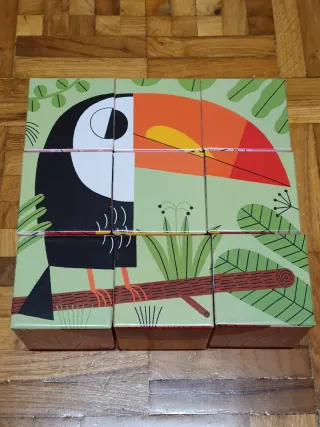 Juego Puzzle 9 cubos animales Goula, Jumbo